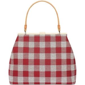 MANSUR GAVRIEL Gingham Checked Canvas Doctor Bag in Picnic